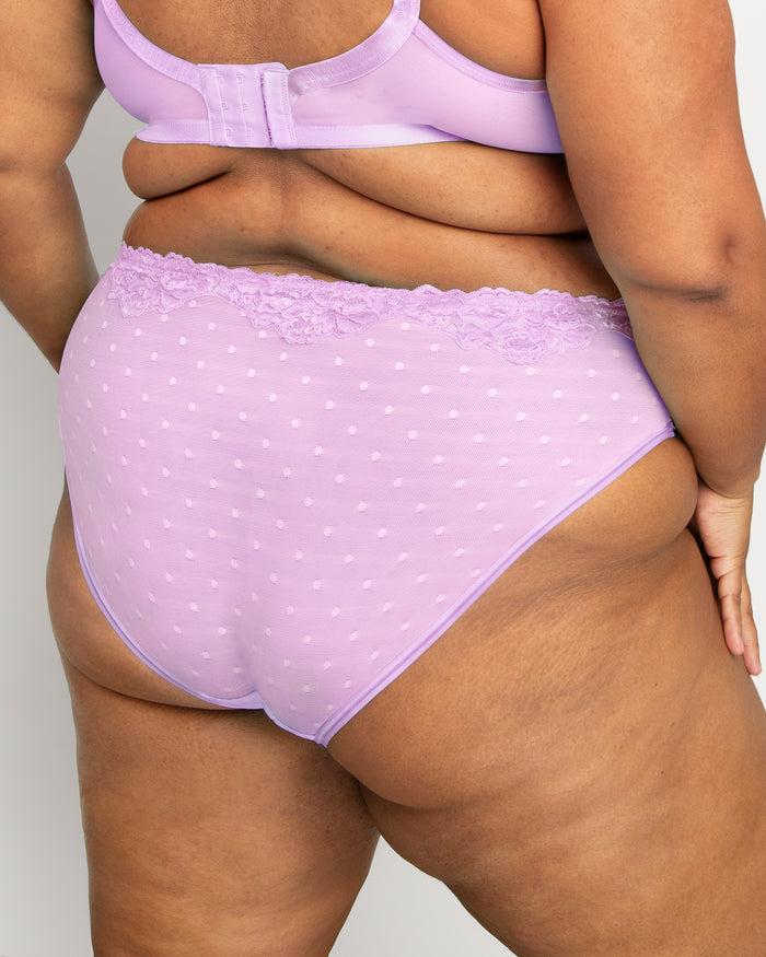 Curvy Couture Sheer Whisper High Cut Brief Panty Stellar Orchid