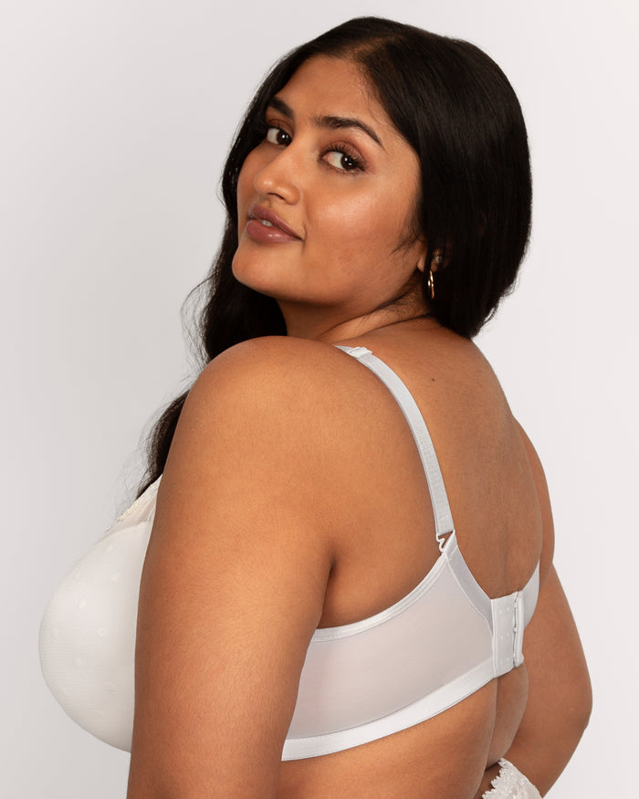 Curvy Couture Sheer Whisper Plunge T-Shirt Bra White