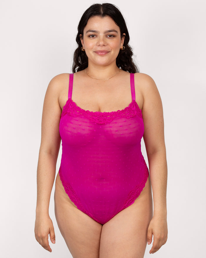 Curvy Couture Sheer Whisper Thong Bodysuit Glamberry
