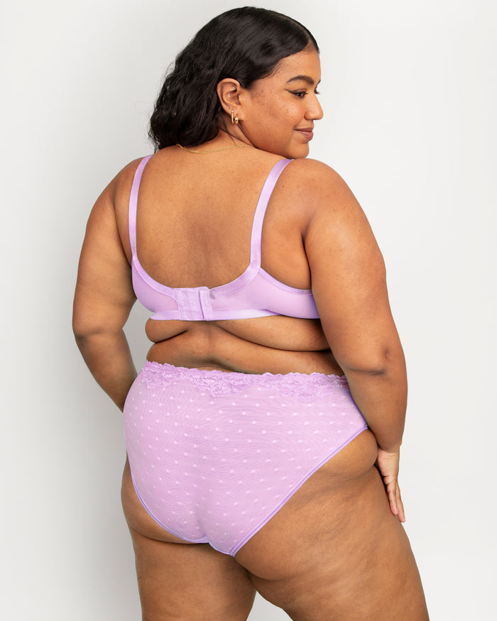 Curvy Couture Sheer Whisper Unlined Underwire Bra Stellar Orchid