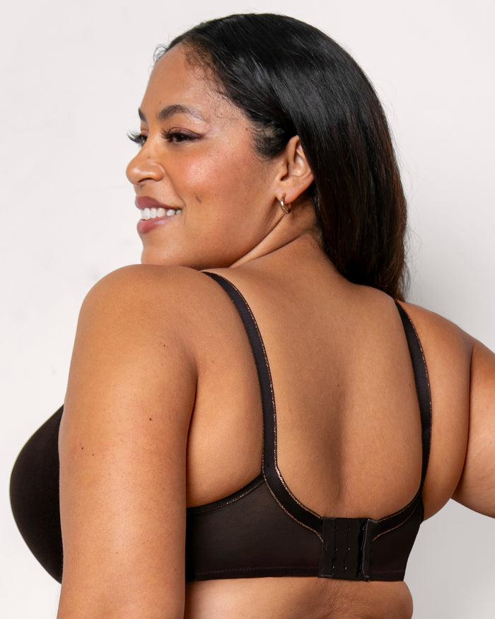 Curvy Couture Shimmer Unlined Underwire Bra Black Hue