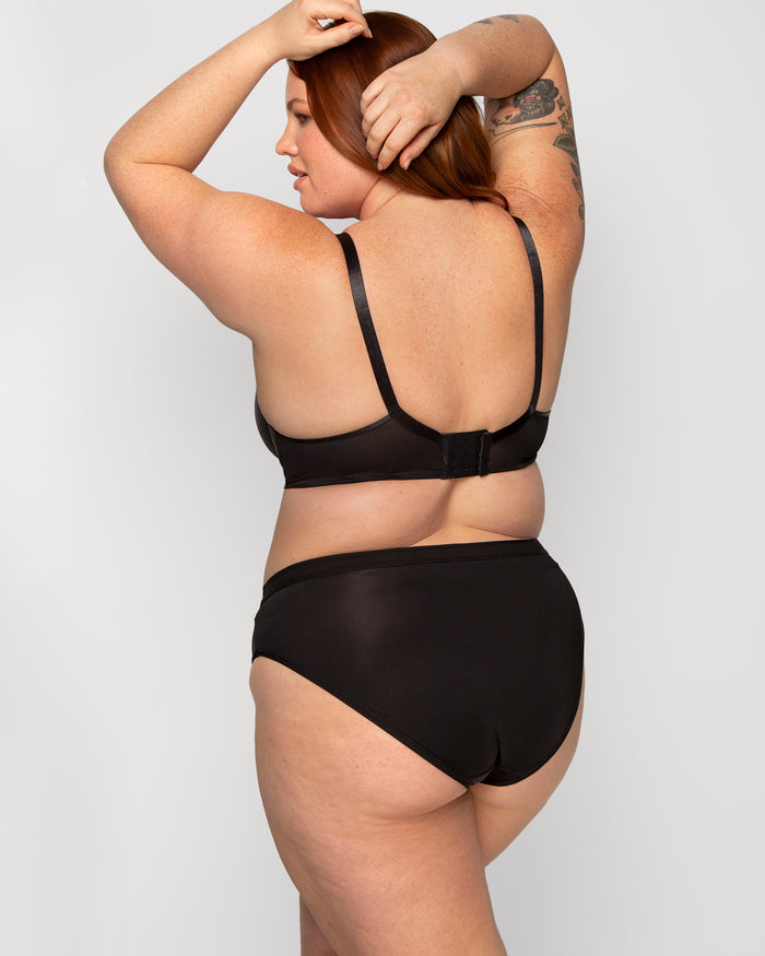 Curvy Couture Silky Smooth High Cut Brief Black Hue