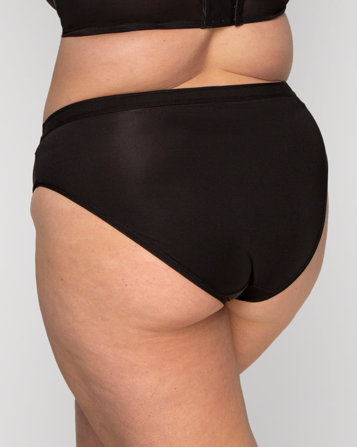 curvy couture Silky Smooth High Cut Brief Black Hue