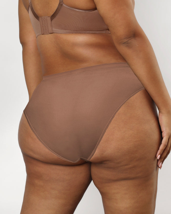 Curvy Couture Silky Smooth High Cut Brief Sweet Tea