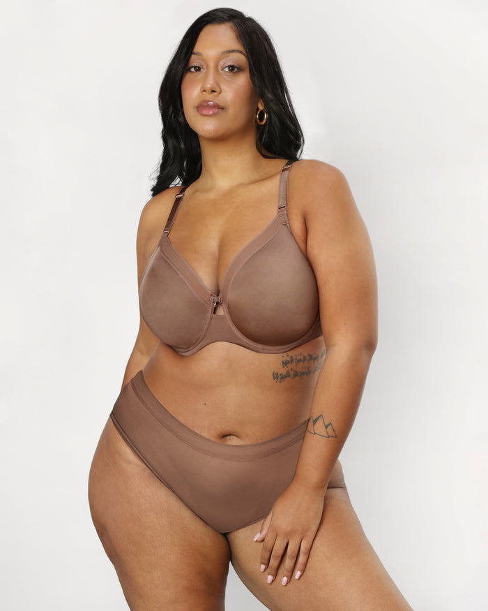 Curvy Couture Silky Smooth High Cut Brief Sweet Tea