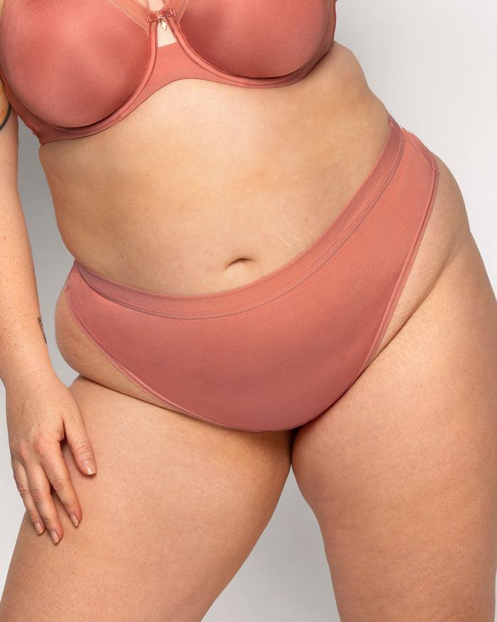Curvy Couture Silky Smooth High Cut Thong Desert Dawn