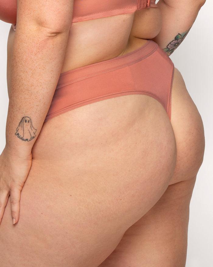 Curvy Couture Silky Smooth High Cut Thong Desert Dawn