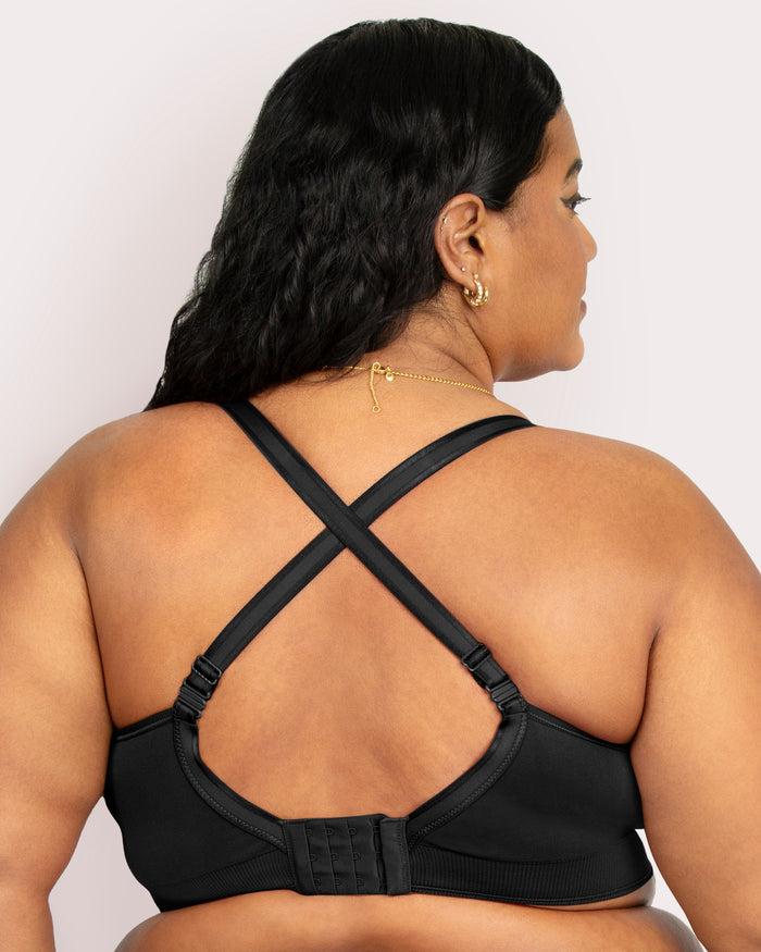 Curvy Couture Smooth Seamless Comfort Wireless Bra Black Hue