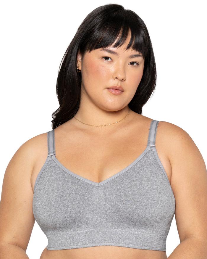 Curvy Couture Smooth Seamless Comfort Wireless Bra Grey Heather