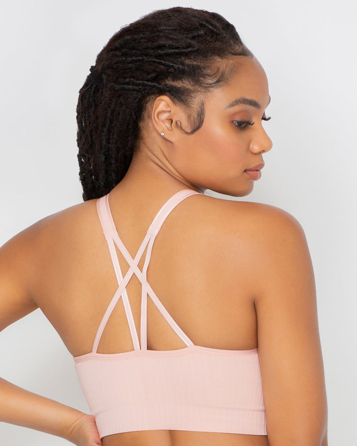 Curvy Couture Smooth Seamless Comfort Wireless Longline Bra Blushing Rose