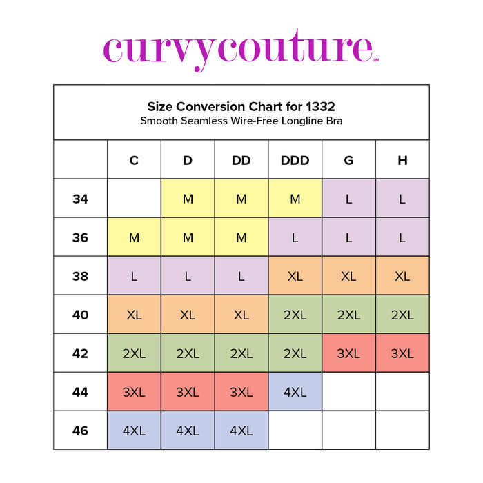 Curvy Couture Smooth Seamless Comfort Wireless Longline Bra Sun Kissed Coral
