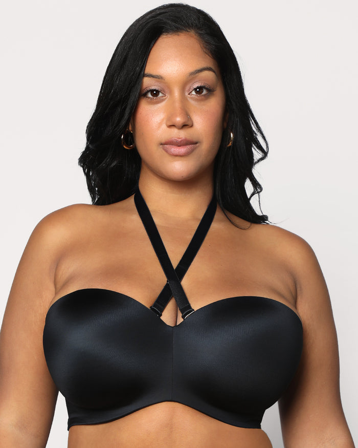 Curvy Couture Smooth Strapless Multi-Way Bra Black Hue