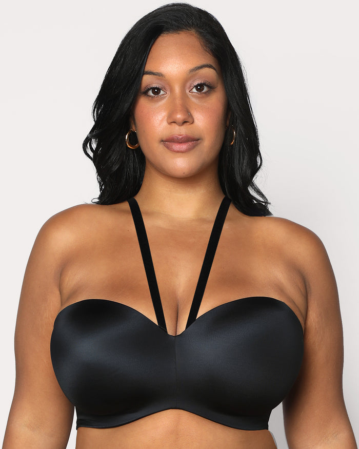 Curvy Couture Smooth Strapless Multi-Way Bra Black Hue