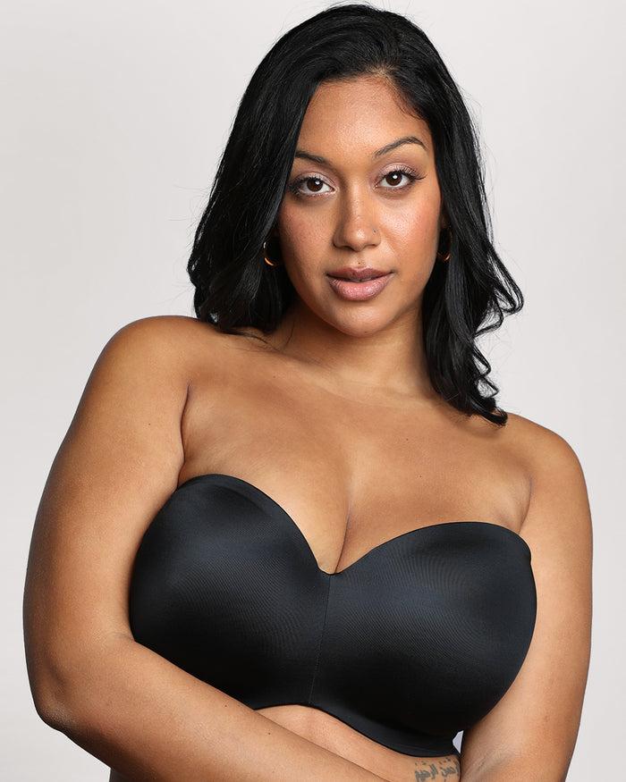 curvy couture Smooth Strapless Multi-Way Bra Black Hue