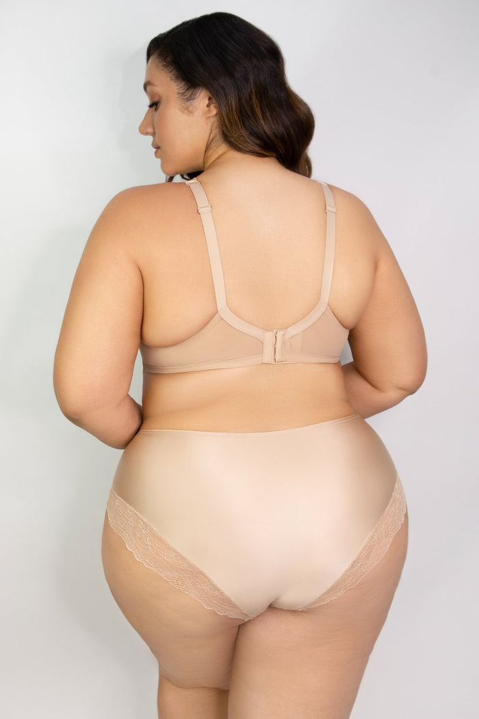 Curvy Couture Tulip Lace Hipster - FINAL SALE Champagne Nude