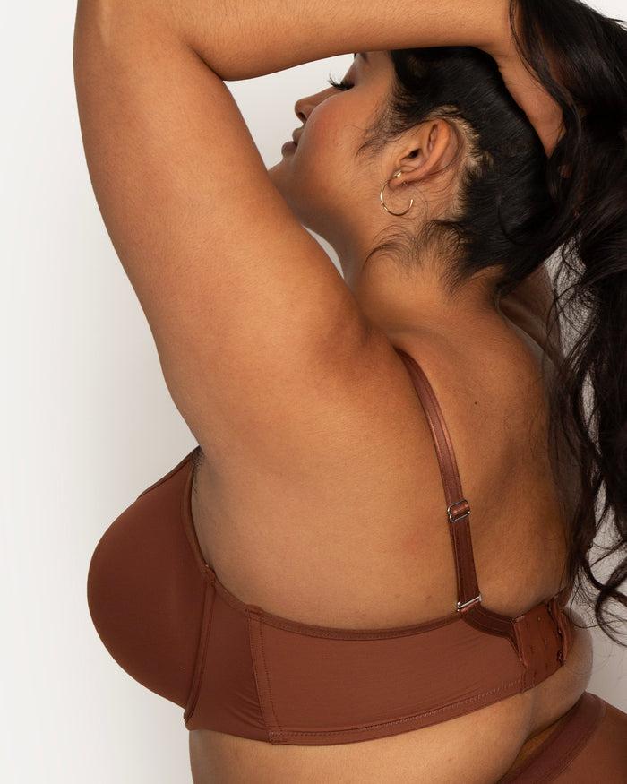 Curvy Couture Tulip Smooth T-Shirt Bra Chocolate Nude