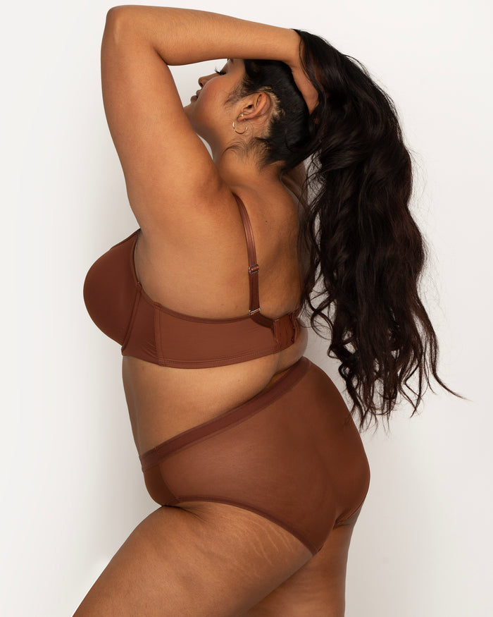 Curvy Couture Tulip Smooth T-Shirt Bra Chocolate Nude