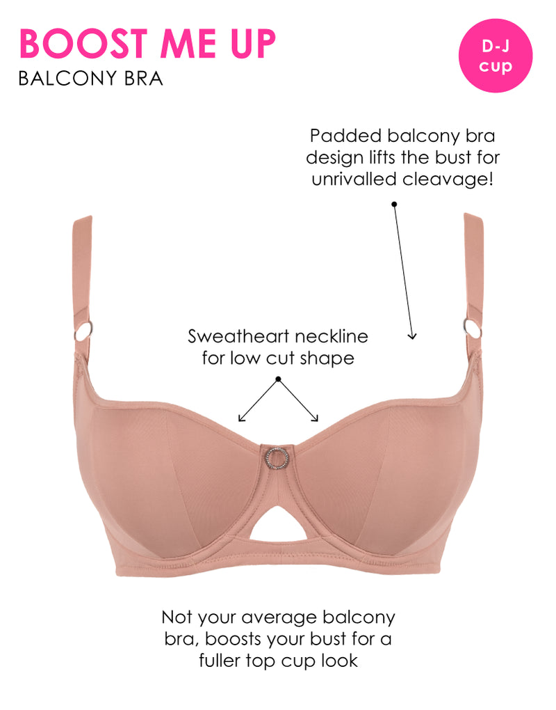 Curvy Kate Boost Me Up Padded Balcony Bra Latte Beige