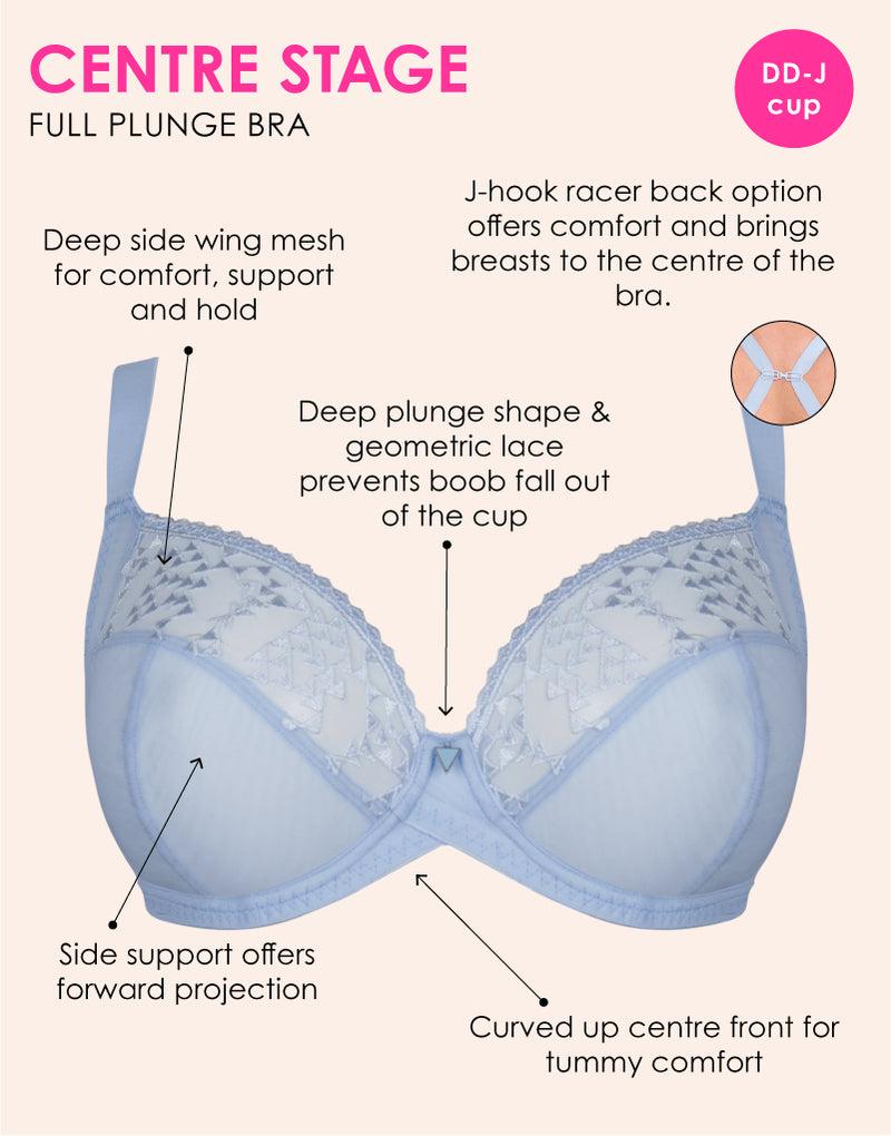 Curvy Kate Centre Stage Full Plunge Side Support Bra Icy Blue