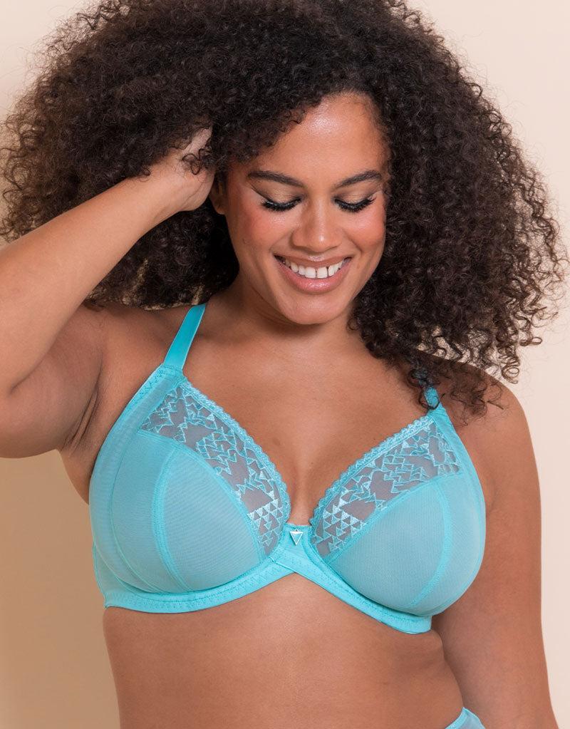 Curvy Kate Centre Stage Full Plunge Side Support Bra Turquoise Blue