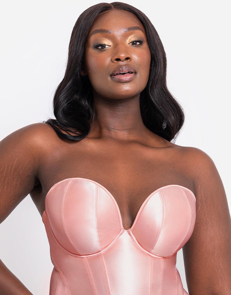 Curvy Kate Classique Plunge Strapless Padded Body Powdery Pink