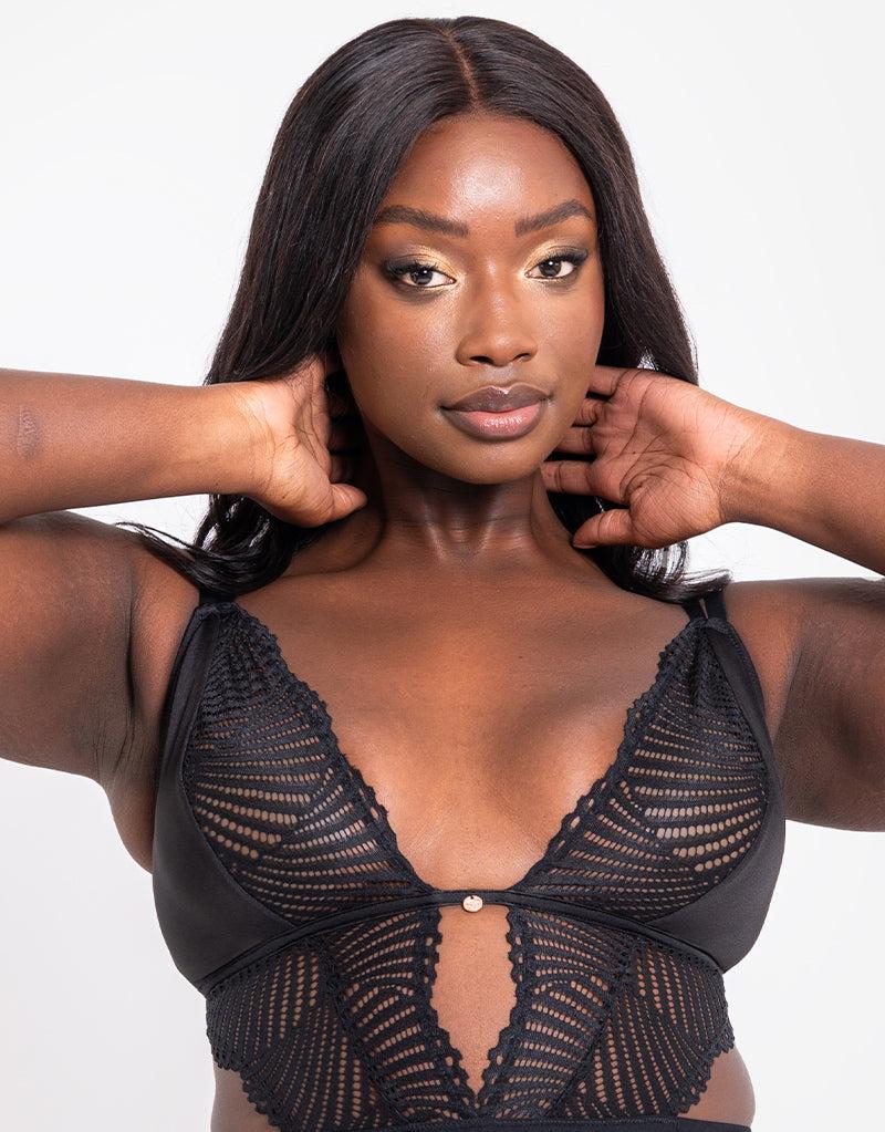 Curvy Kate After Hours Stretch Lace Teddy Black