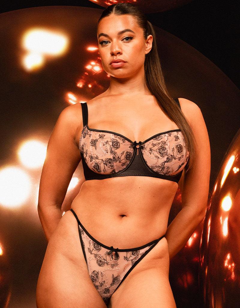 curvy kate Entwined Balcony Bra Black/Blush