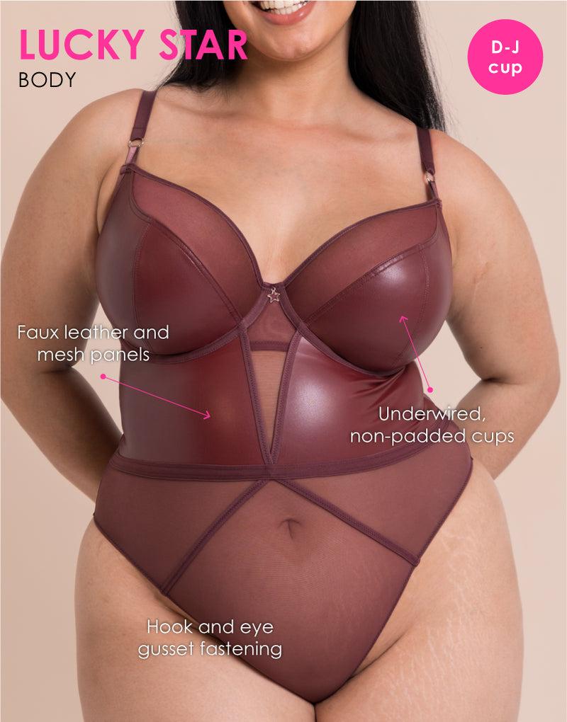 Curvy Kate Lucky Star Plunge Body Oxblood Brown