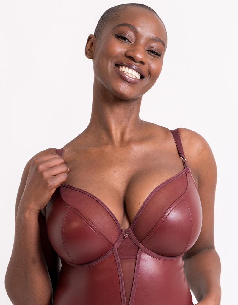 Curvy Kate Lucky Star Plunge Body Oxblood Brown