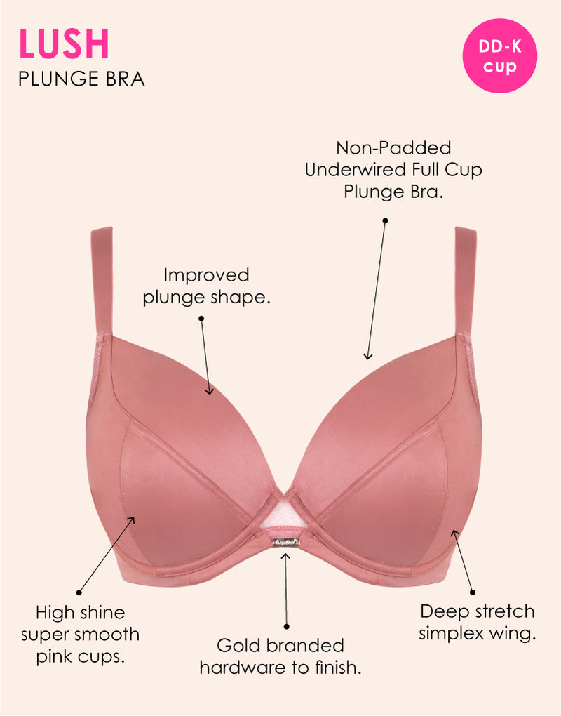 Curvy Kate Lush Full Plunge Bra Rose Shimmer Pink