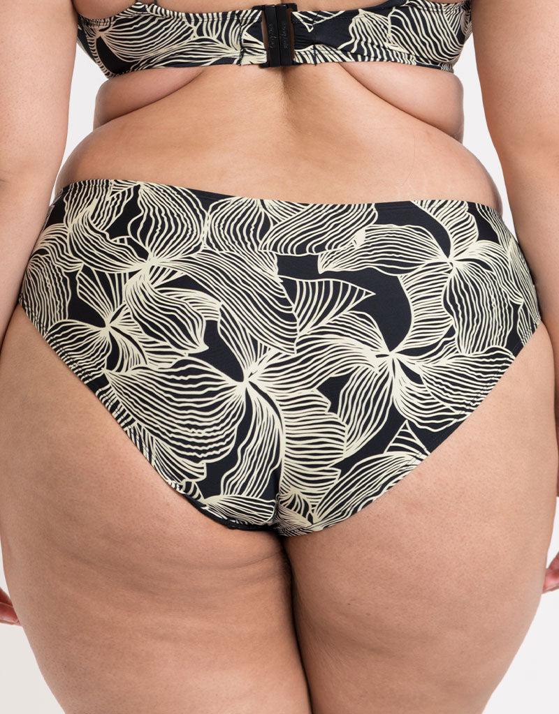 curvy kate Ripple Reef Bikini Brief Black Print
