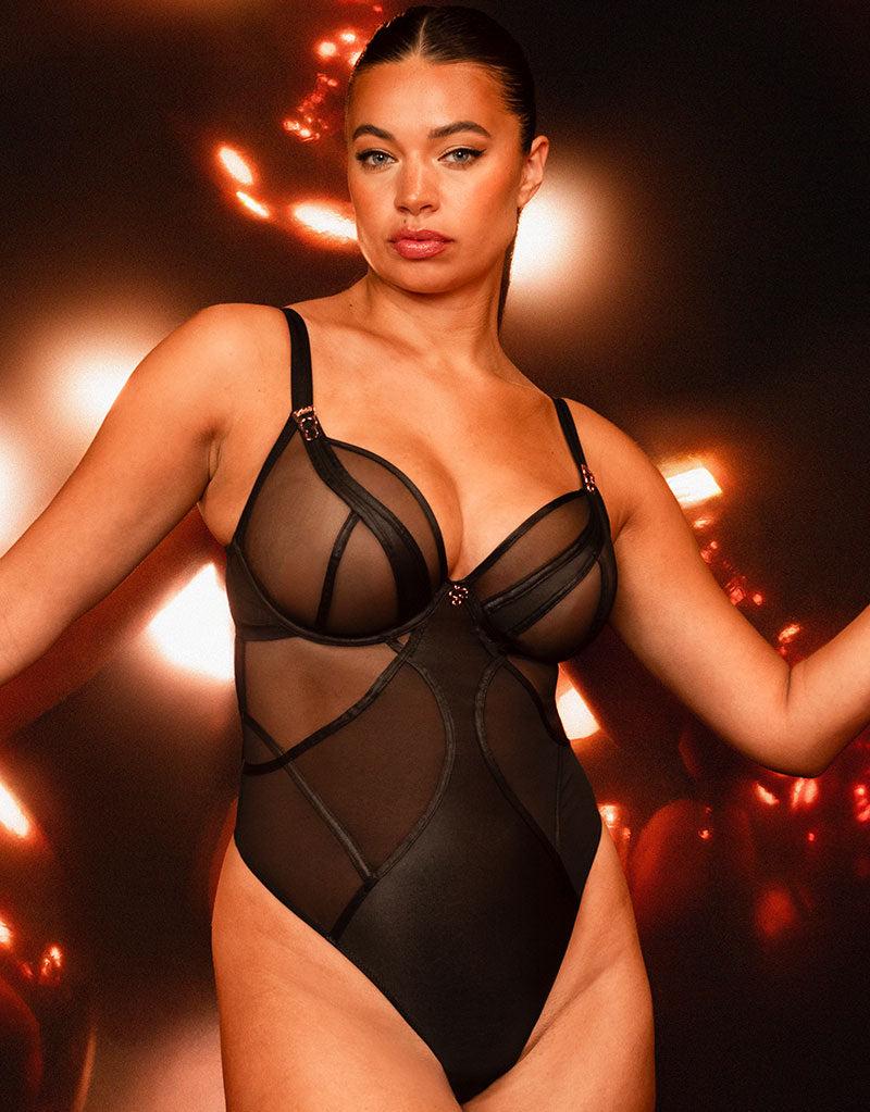 curvy kate Suspense Plunge Bodysuit Black