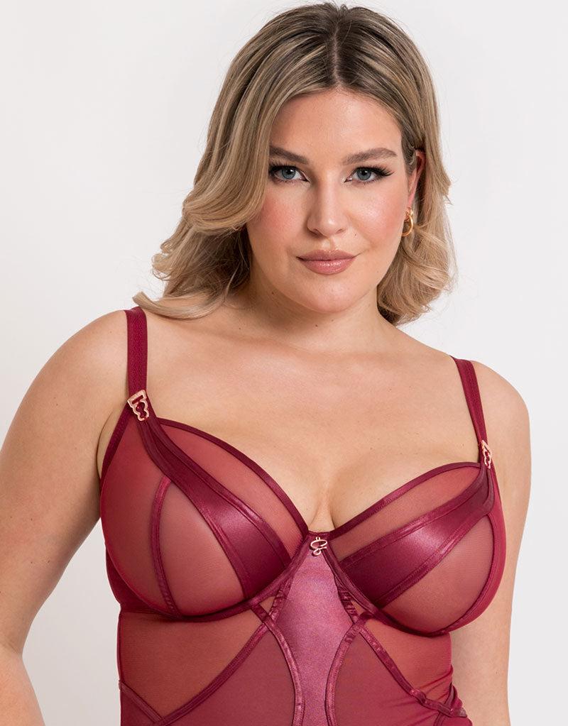 Curvy Kate Suspense Plunge Bodysuit Sangria Red