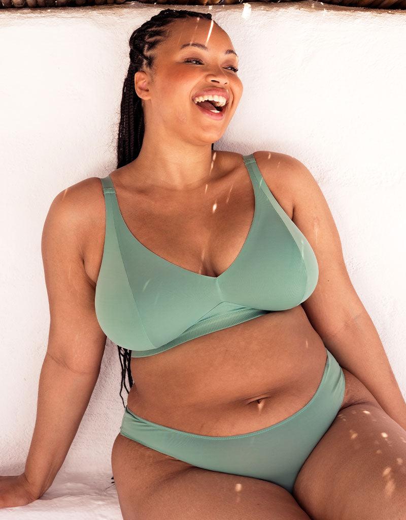 curvy kate Zen Non-Wired Bralette Sage Green