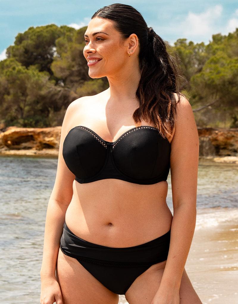 curvy kate First Class Bandeau Strapless Multiway Bikini Top Black
