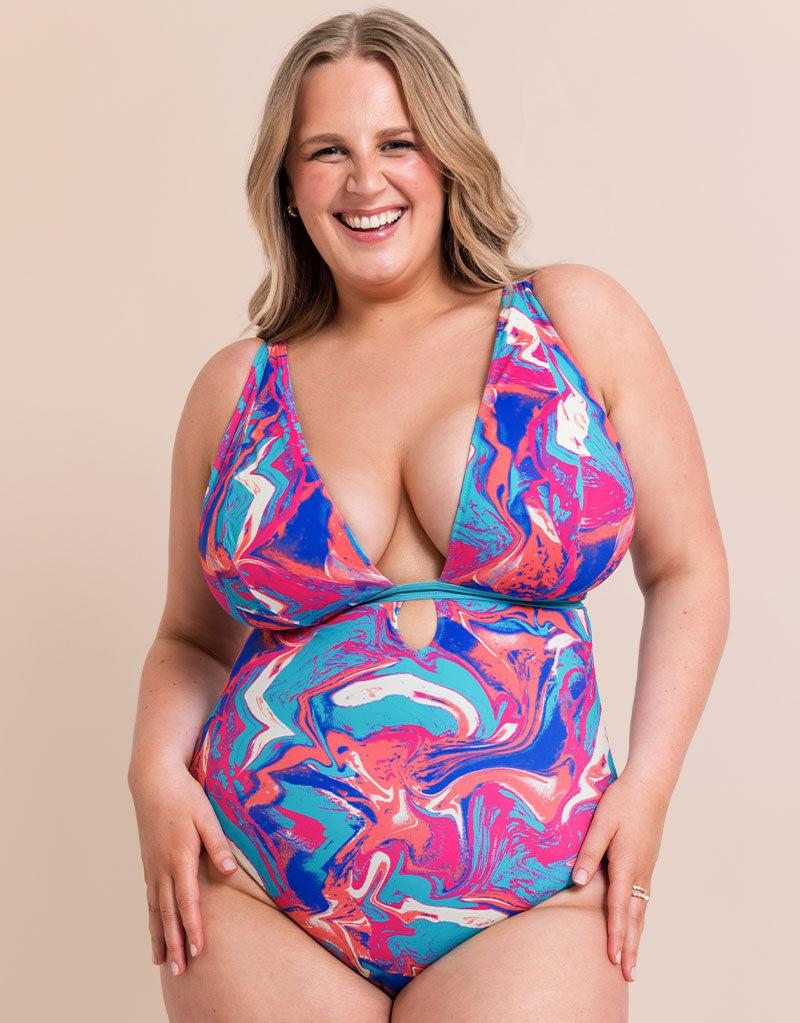 Curvy Kate Ibiza Reversible Non-Wired Multiway Swimsuit Print Mix Multicolour