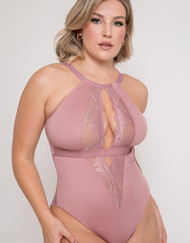 curvy kate Indulgence Multiway Stretch Lace Body Dusty Rose Pink