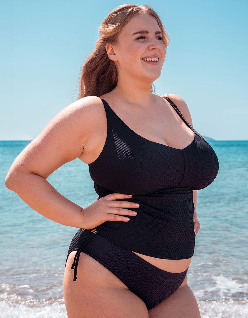 curvy kate Jet Set Non-Wired Multiway Tankini Top Black