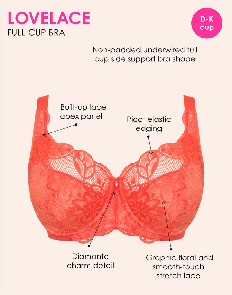 Curvy Kate Lovelace Full Cup Side Support Bra Coral Orange
