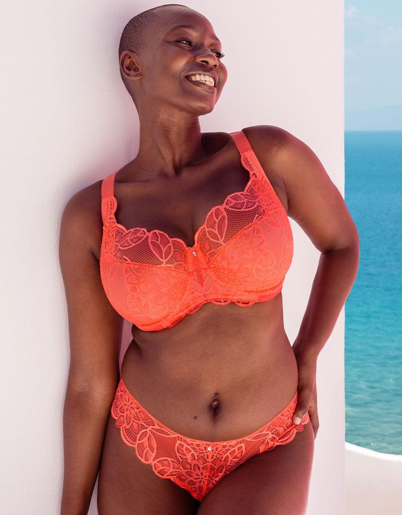 curvy kate Lovelace Full Cup Side Support Bra Coral Orange