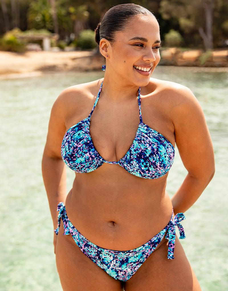 curvy kate Mykonos String Multiway Bikini Top Blue Print