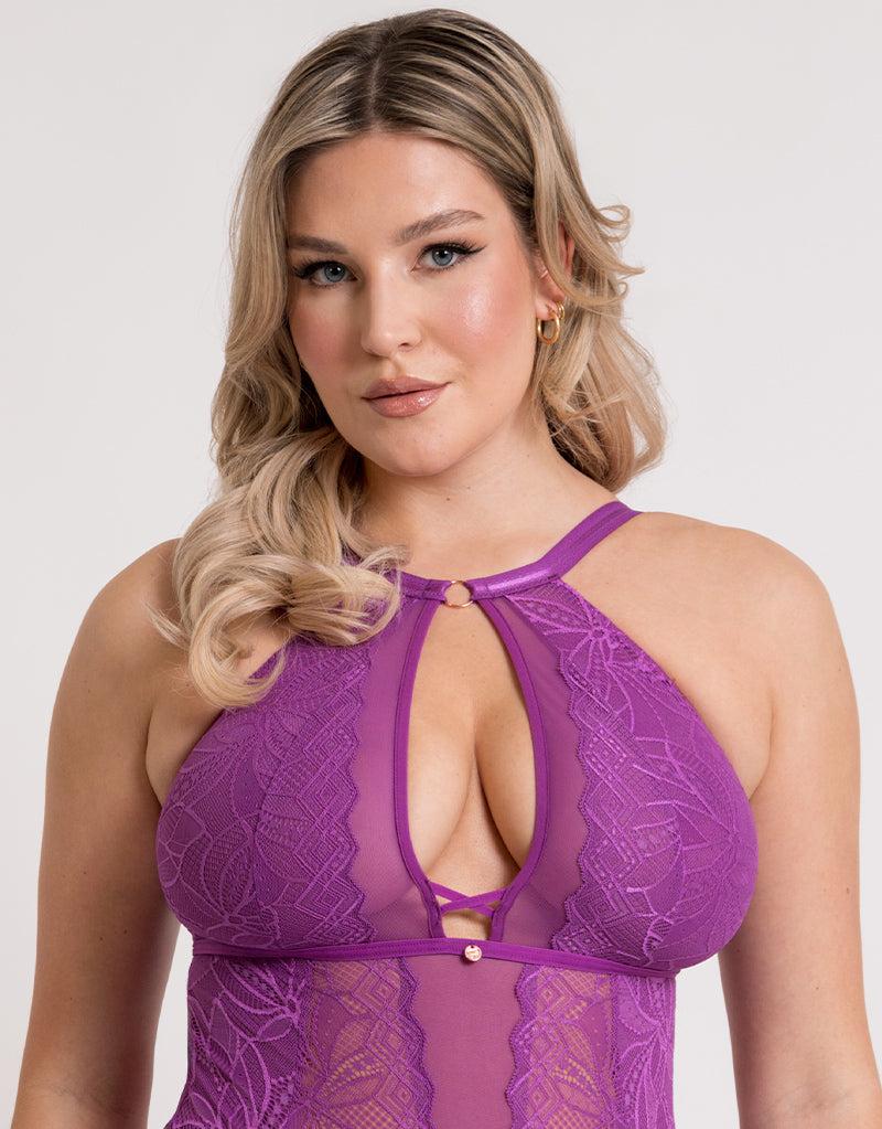 Curvy Kate Opulence Multiway Stretch Lace Body Mystic Purple