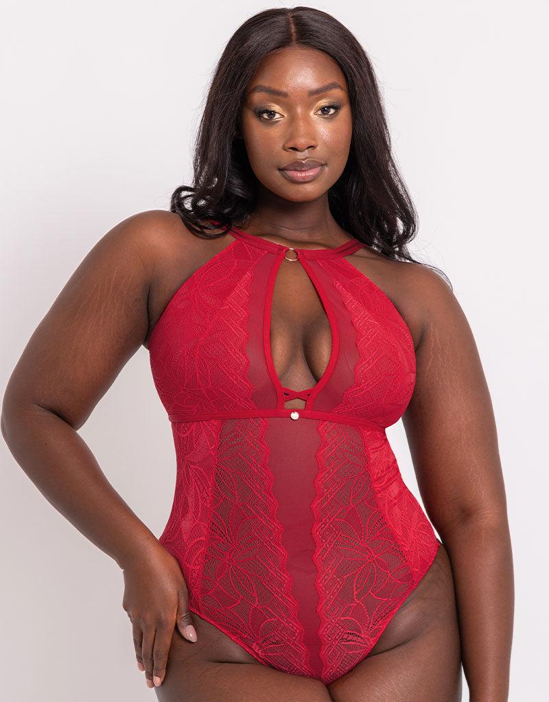 Curvy Kate Opulence Multiway Stretch Lace Body Ruby Red