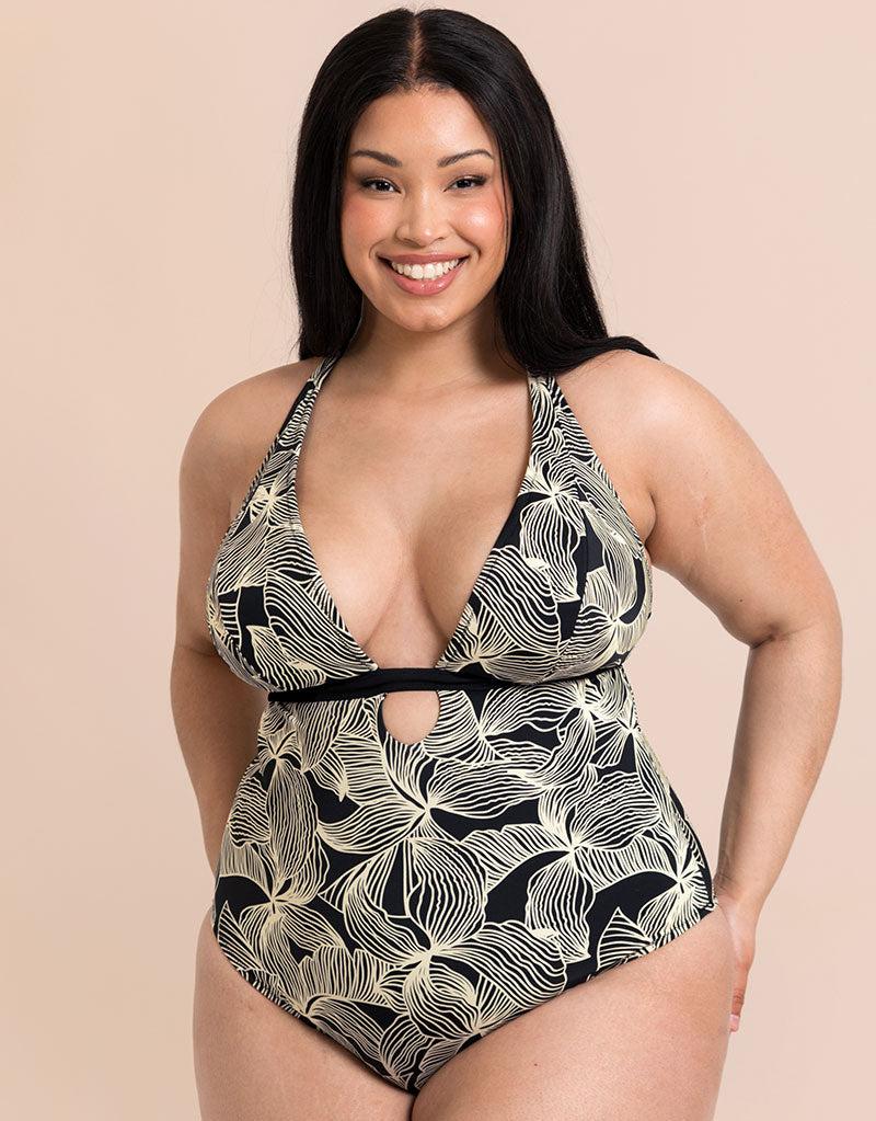 Curvy Kate Ripple Reef Reversible Non-Wired Multiway Swimsuit Black Print