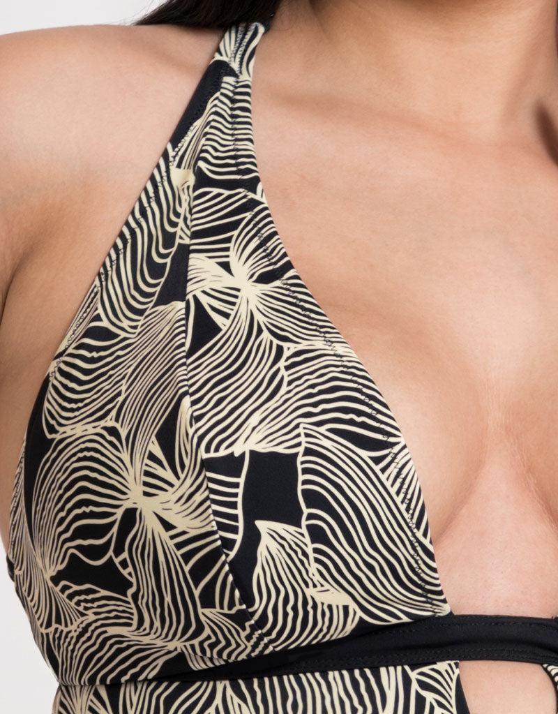 Curvy Kate Ripple Reef Reversible Non-Wired Multiway Swimsuit Black Print