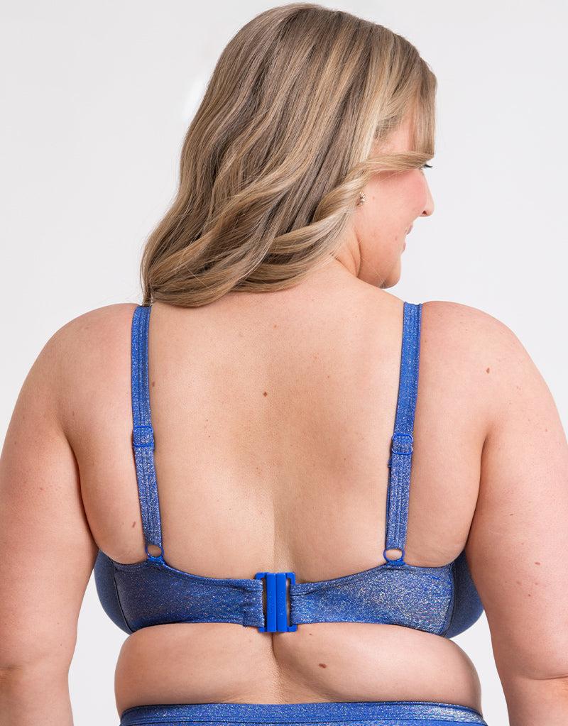 Curvy Kate Sapphire Seas Balcony Bikini Top Blue Sparkle