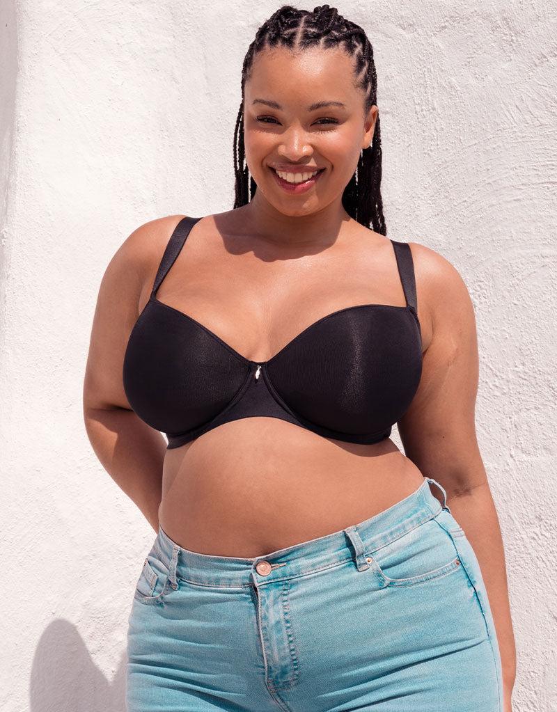 curvy kate Smoothie Spacer Moulded T-Shirt Plunge Bra Black