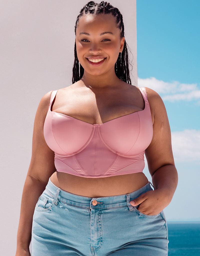 curvy kate Storm Scooped Longline Balcony Bra Dusky Rose Pink