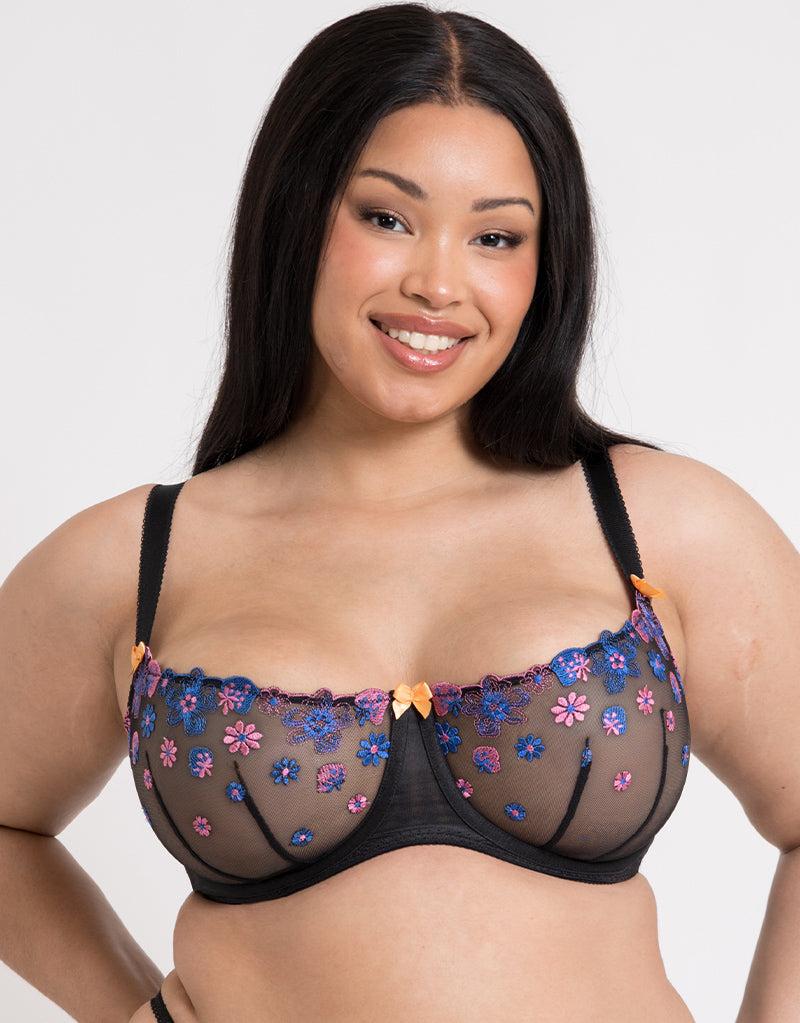 Curvy Kate Strawberry Crush Balcony Bra Black Multi