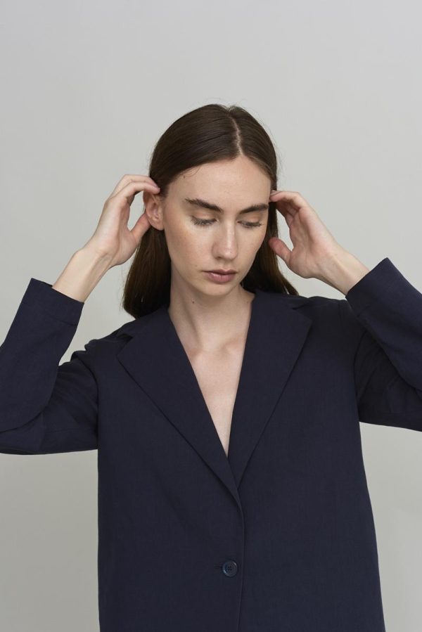 cus BASIC Blazer Navy Blue